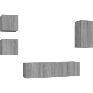 vidaXL Ensemble de 5 meubles TV Gris Sonoma Bois composite pas cher