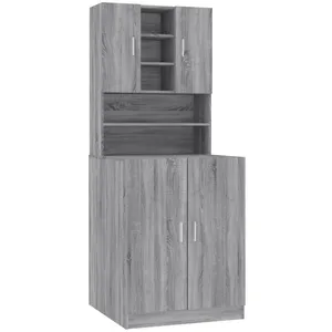 vidaXL Armoire pour machine à laver Sonoma gris Bois d'ingénierie pas cher