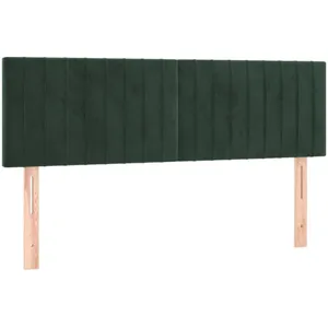 vidaXL Têtes de lit 2 pcs Vert foncé 72x5x78/88 cm Velours pas cher