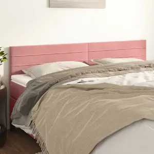 vidaXL Têtes de lit 2 pcs Rose 100x5x78/88 cm Velours pas cher