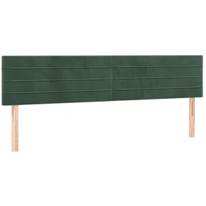 vidaXL Têtes de lit 2 pcs Vert foncé 100x5x78/88 cm Velours pas cher