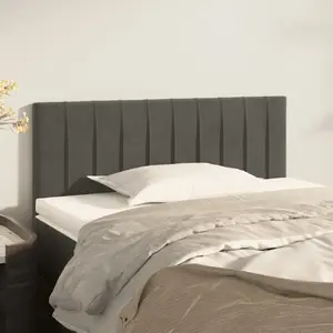 vidaXL Tête de lit Gris foncé 80x5x78/88 cm Velours pas cher