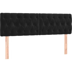 vidaXL Têtes de lit 2 pcs Noir 72x7x78/88 cm Velours pas cher