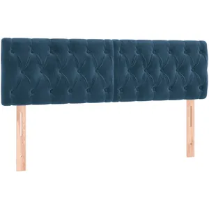 vidaXL Têtes de lit 2 pcs Bleu foncé 72x7x78/88 cm Velours pas cher