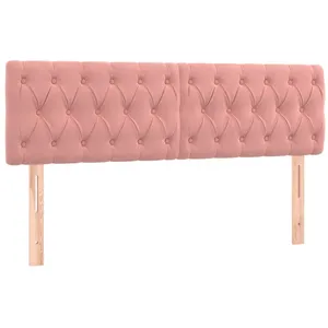 vidaXL Têtes de lit 2 pcs Rose 72x7x78/88 cm Velours pas cher