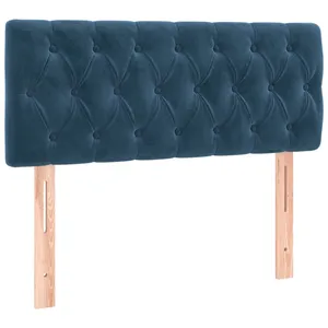 vidaXL Tête de lit Bleu foncé 100x7x78/88 cm Velours pas cher
