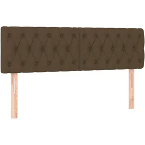 vidaXL Têtes de lit 2 pcs Marron foncé 72x7x78/88 cm Tissu pas cher