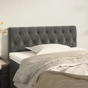 vidaXL Tête de lit Gris foncé 90x7x78/88 cm Velours pas cher
