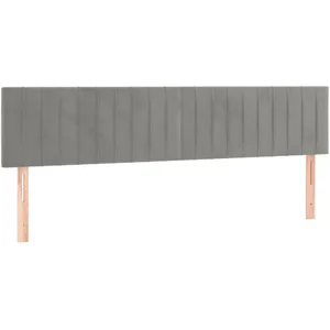 vidaXL Têtes de lit 2 pcs Gris clair 100x5x78/88 cm Velours pas cher