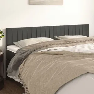 vidaXL Têtes de lit 2 pcs Gris foncé 100x5x78/88 cm Velours pas cher