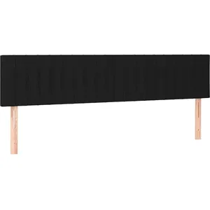 vidaXL Têtes de lit 2 pcs Noir 100x5x78/88 cm Tissu pas cher