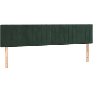 vidaXL Têtes de lit 2 pcs Vert foncé 100x5x78/88 cm Velours pas cher