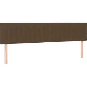 vidaXL Têtes de lit 2 pcs Marron Foncé 90x5x78/88 cm Tissu pas cher