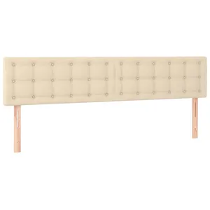 vidaXL Têtes de lit 2 pcs Crème 100x5x78/88 cm Tissu pas cher