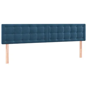 vidaXL Têtes de lit 2 pcs Bleu foncé 80x5x78/88 cm Velours pas cher