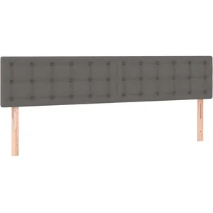 vidaXL Têtes de lit 2 pcs Gris 100x5x78/88 cm Similicuir pas cher