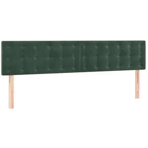 vidaXL Têtes de lit 2 pcs Vert foncé 100x5x78/88 cm Velours pas cher