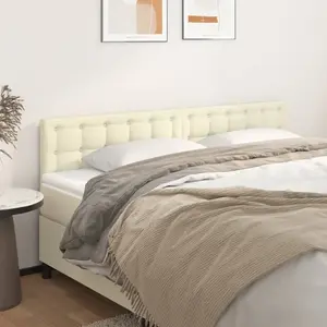 vidaXL Têtes de lit 2 pcs Crème 100x5x78/88 cm Similicuir pas cher
