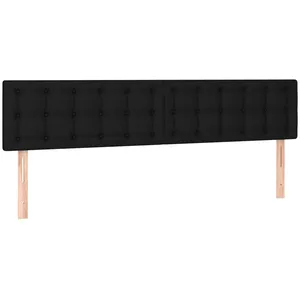 vidaXL Têtes de lit 2 pcs Noir 90x5x78/88 cm Tissu pas cher