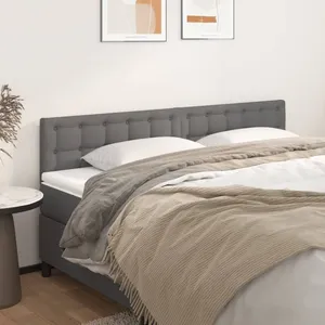 vidaXL Têtes de lit 2 pcs Gris 90x5x78/88 cm Similicuir pas cher
