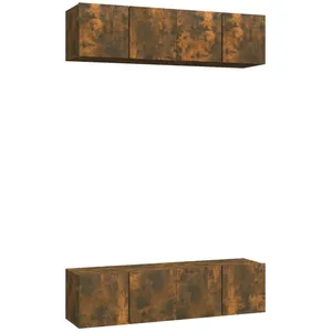 vidaXL Meubles TV muraux 4 pcs Chêne fumé 60x30x30cm Bois d'ingénierie pas cher