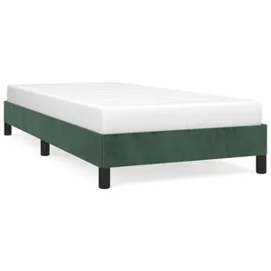 vidaXL Cadre de lit Vert foncé 90x190 cm Velours pas cher