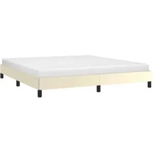 VIDAXL Cadre de lit Crème 180x200 cm Similicuir pas cher