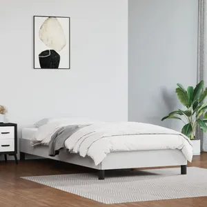 vidaXL Cadre de lit Blanc 90x200 cm Similicuir pas cher