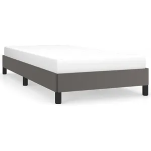 vidaXL Cadre de lit Gris 100x200 cm Similicuir pas cher