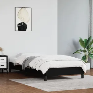 Comparateur de prix : vidaXL Cadre de lit Noir 90x190 cm Similicuir