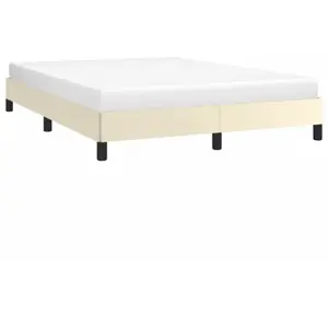 VIDAXL Cadre de lit Crème 140x190 cm Similicuir pas cher