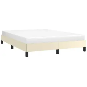 VIDAXL Cadre de lit Crème 140x200 cm Similicuir pas cher
