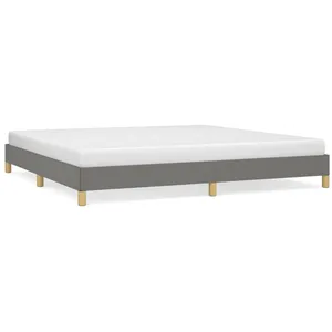 vidaXL Cadre de lit Gris foncé 200 x 200 cm Tissu pas cher