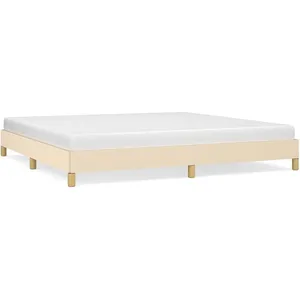 vidaXL Cadre de lit Crème 200 x 200 cm Tissu pas cher