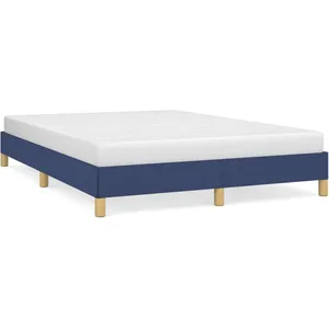 vidaXL Cadre de lit Bleu 160x200 cm Tissu pas cher
