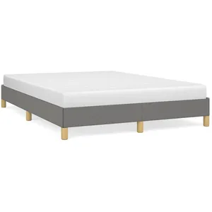 vidaXL Cadre de lit Gris foncé 160 x 200 cm Tissu pas cher