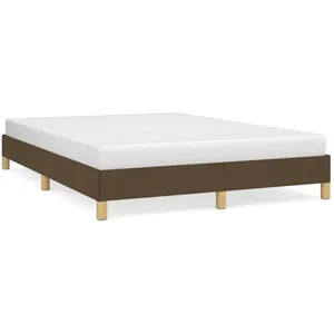 vidaXL Cadre de lit Marron foncé 140x200 cm Tissu pas cher