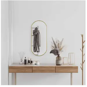 vidaXL Miroir mural Doré 80x35 cm Ovale pas cher