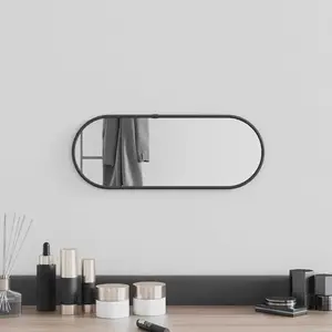 vidaXL Miroir mural Noir 40x15 cm Ovale