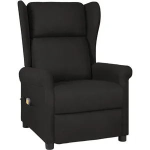 vidaXL Fauteuil de massage Noir Tissu