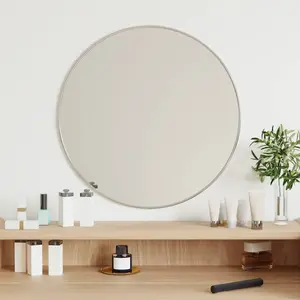 vidaXL Miroir mural Argenté Ø 50 cm Rond pas cher