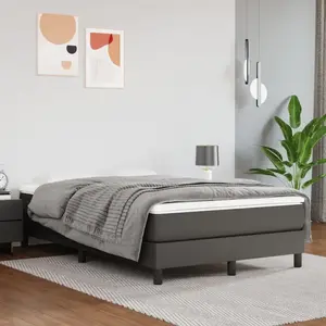 Comparateur de prix : vidaXL Matelas de lit à ressorts ensachés Gris 120x200x20cm Similicuir