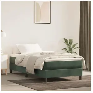 vidaXL Matelas de lit à ressorts ensachés Vert foncé 100x200x20 cm