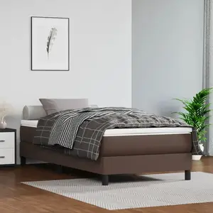 vidaXL Matelas de lit à ressorts ensachés Marron 90x200x20 cm pas cher