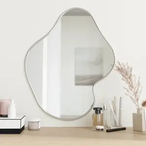 vidaXL Miroir mural Argenté 60x50 cm pas cher
