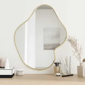 vidaXL Miroir mural Doré 60x50 cm pas cher