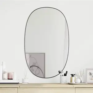 vidaXL Miroir mural Noir 70x45 cm pas cher