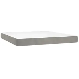 vidaXL Matelas de lit à ressorts ensachés Gris clair 160x200x20 cm