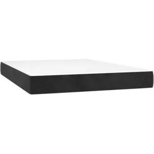 vidaXL Matelas de lit à ressorts ensachés Noir 140x190x20 cm Velours pas cher
