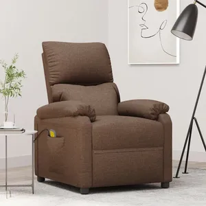 vidaXL Fauteuil de massage Marron Tissu pas cher